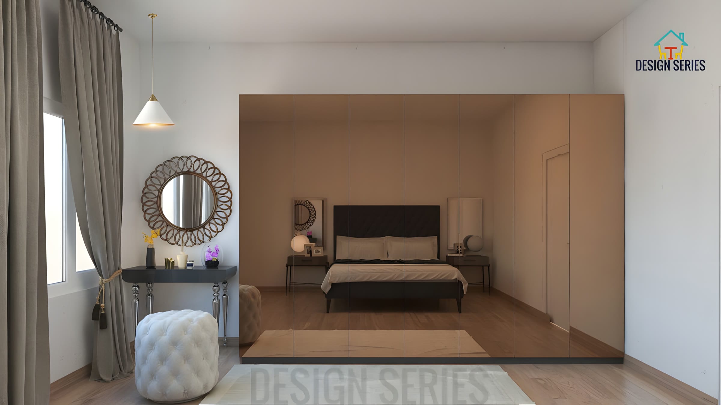 Preston Mirror Swing Wardrobe