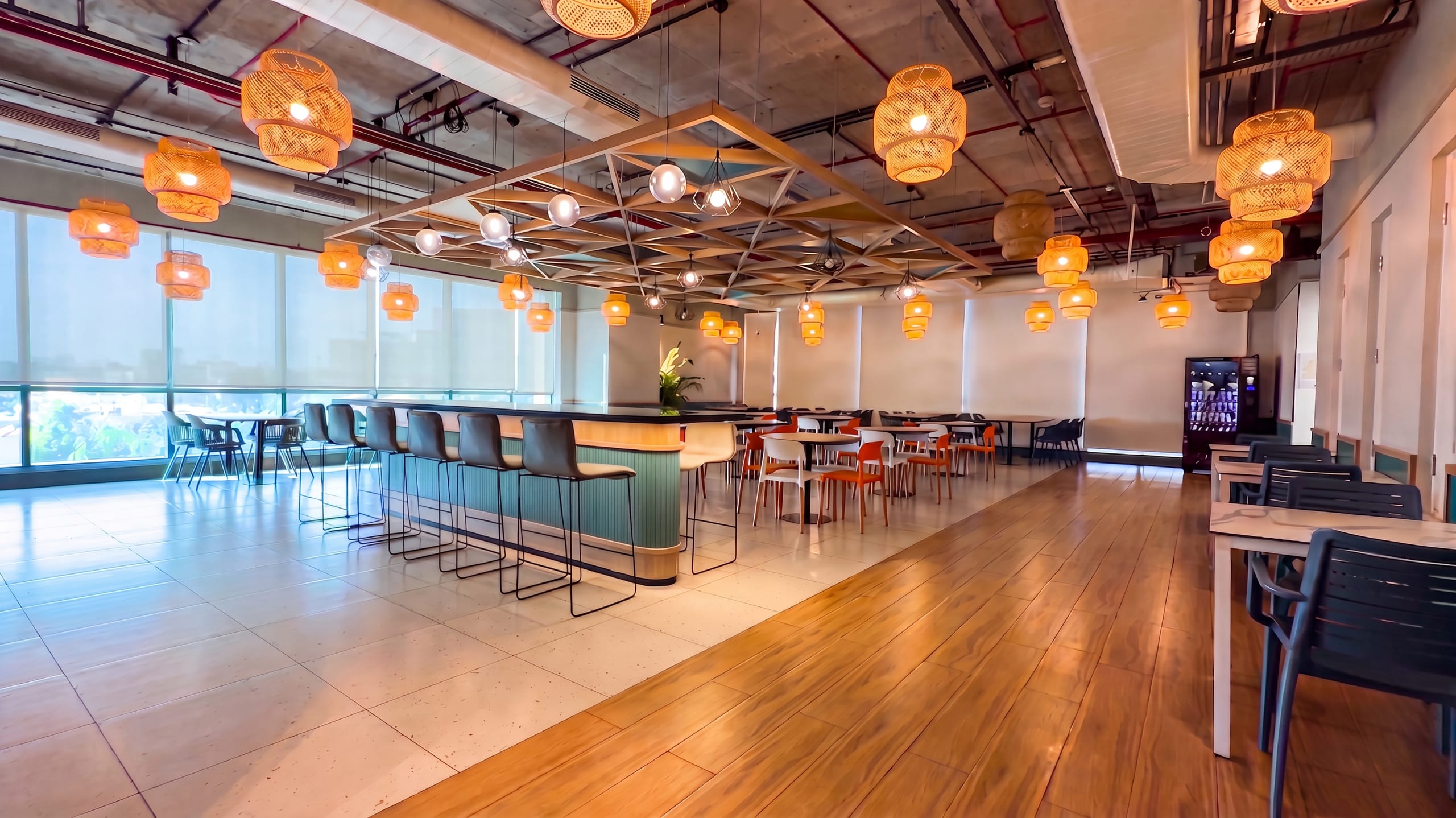 Office cafeteria entrance at HPE office