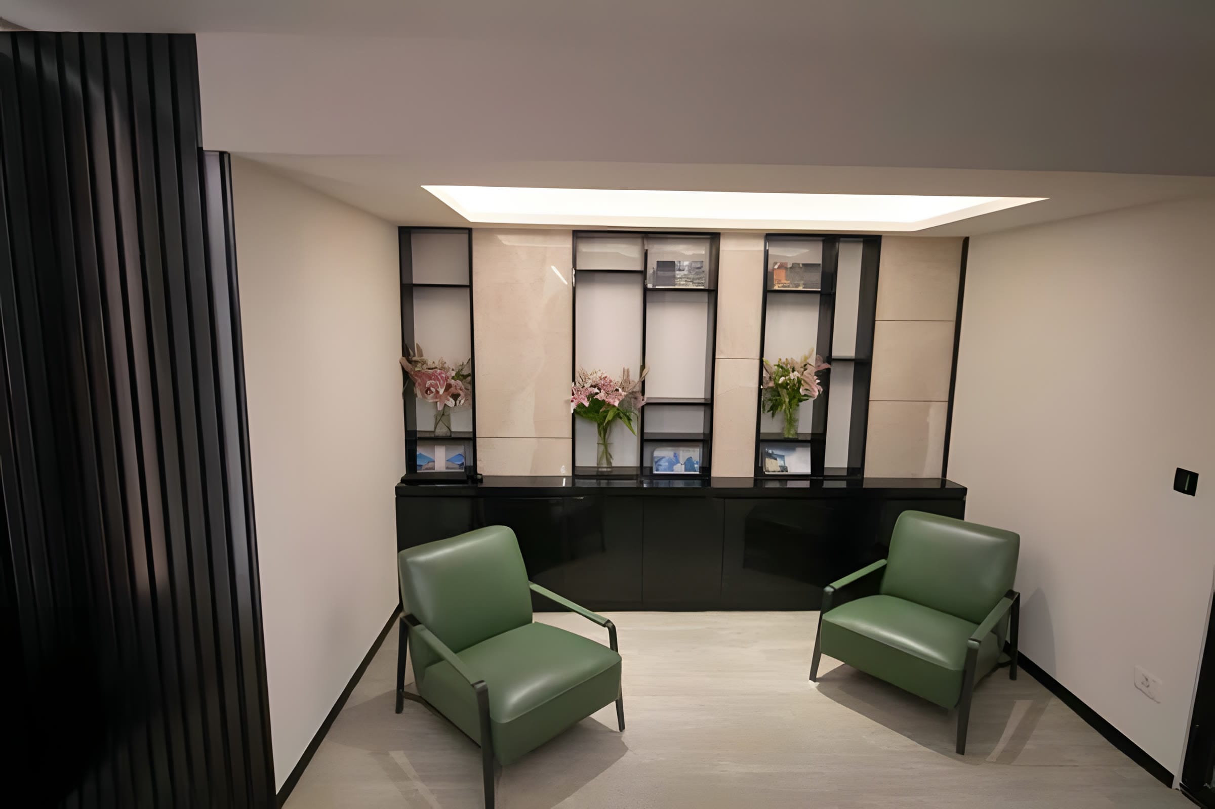 Informal sit-out lounge at India Builders Corporation HQ office
