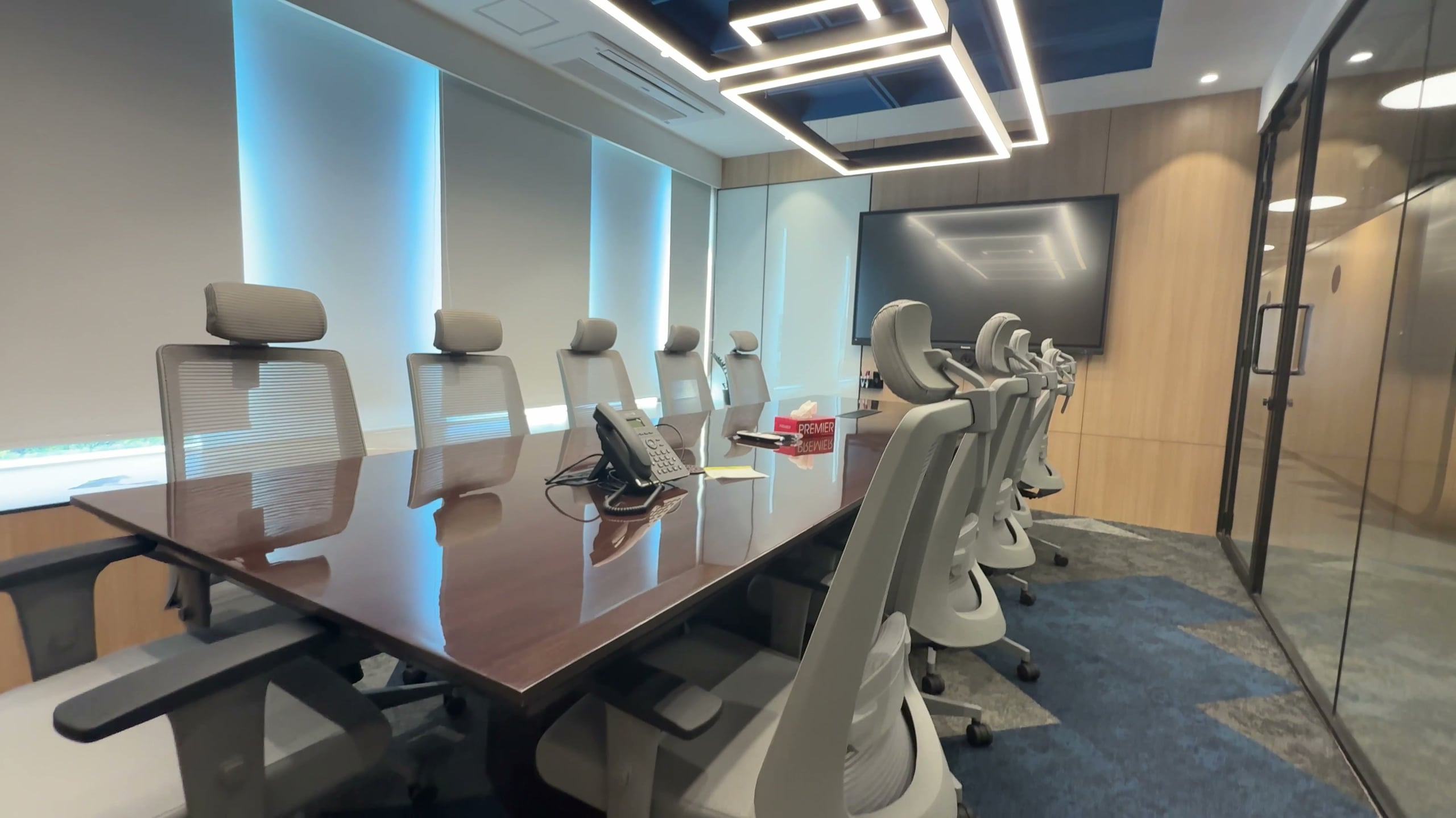 Meeting room with conference seating at Rugr office