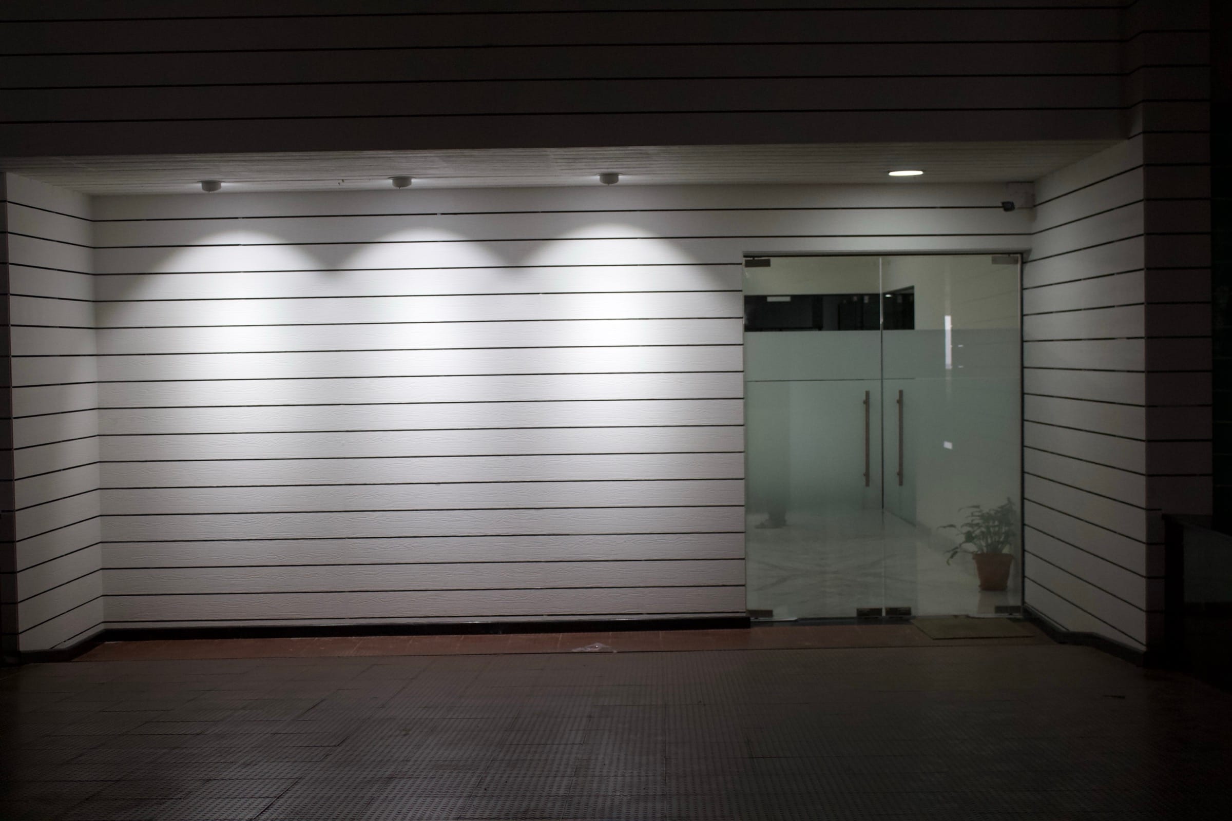 Branded entrance wall at Temenos office