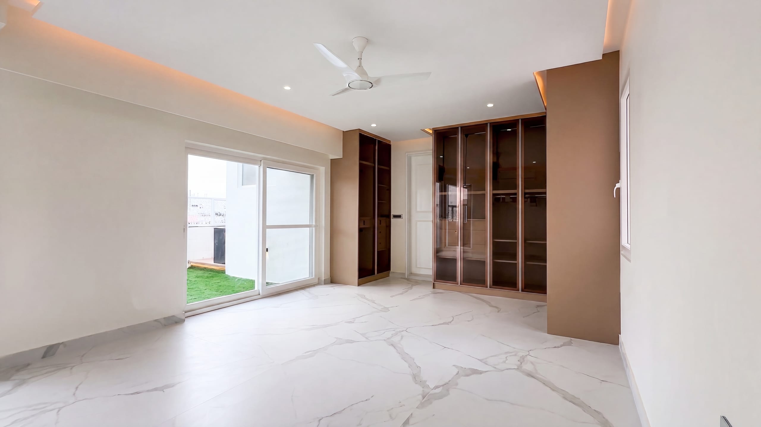 Master bedroom entrance at the Diamond District penthouse