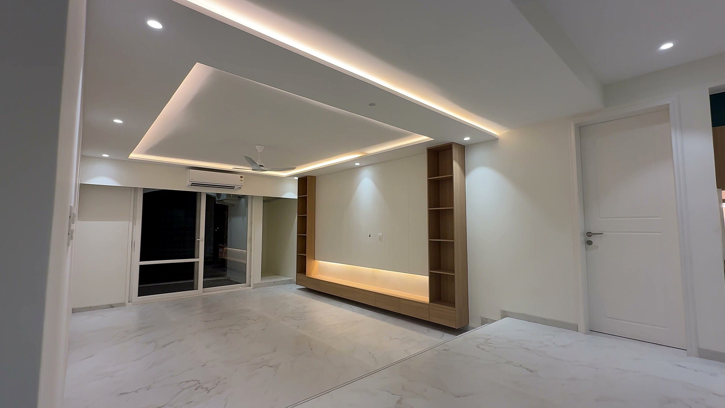 Living room, wide view, at the L12 apartment