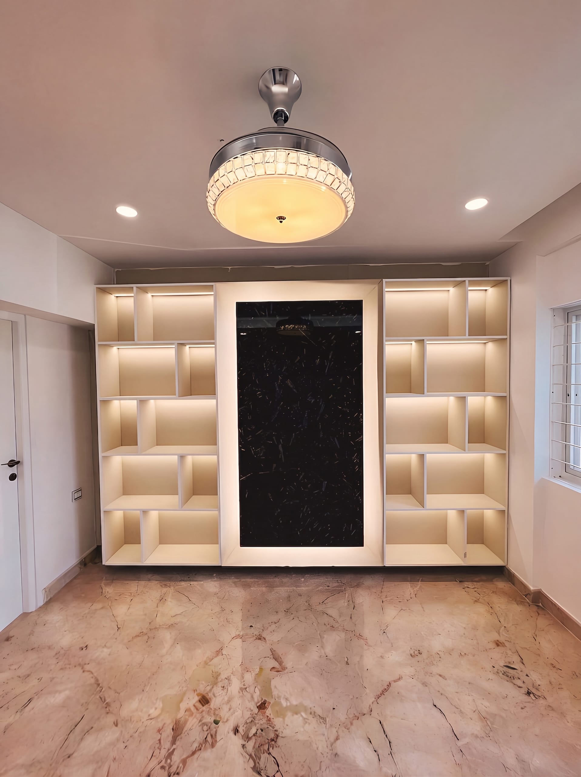 Wardrobe with glass inset panels at the SMR residence
